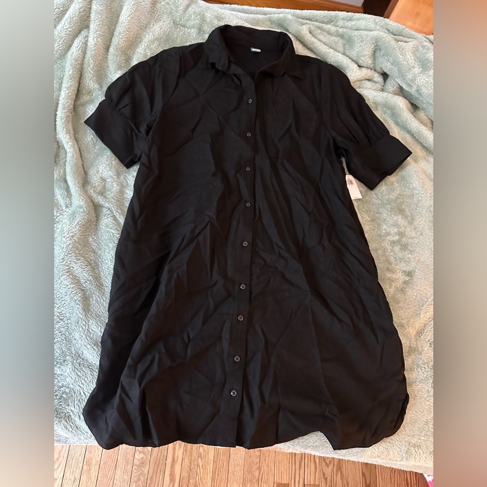 Old Navy Classic Black Button-Up Dress